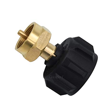 GasSaf Propane Refill Adapter Safest Regulator Valve Tank Coupler for All QCC1/Type1 Propane Tank and 1 LB Throwaway Cylinder - 100% Soild Brass Accessory