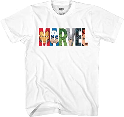 Marvel Mens Comics Group Shirt - Spiderman, Ironman, Captain America & Hulk Tee - Throwback Classic T-Shirt