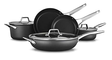 Calphalon 2029617 Premier Hard-Anodized Nonstick 8-Piece Cookware Set, Black