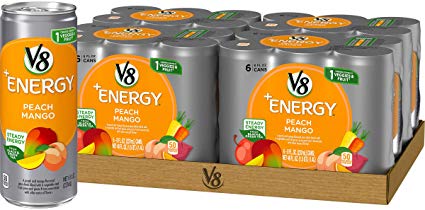 V8  Energy, Peach Mango, 8 Ounce (Pack of 24) (Packaging may vary)