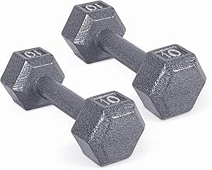 CAP Barbell Cast Iron Hex Dumbbell, Pair, 10 lb