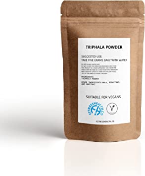 Fitness Health Triphala Powder 500G - Excellent for Digestion - Pure Quality Superfood - Ayurveda - Digestive Powder - Vegan - Plastic Free - Recyclable Packaging