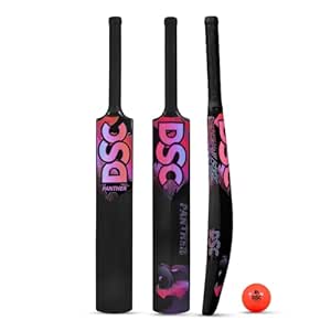 DSC Panther Plastic Cricket Bat - Ideal for Tennis and Gully/Turf Cricket Bat with PVC Ball, Color-Black, Size-6 (12-15 Yrs)