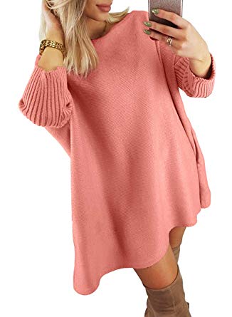 Dearlovers Women's Oversized Loose Casual Long Pullover Sweaters Dress Jumper