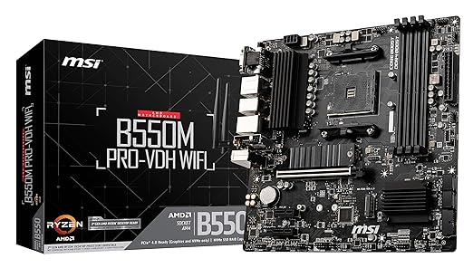 MSI Mb5033 B550M Pro-Vdh WiFi Ryzen 5000 Series (Am4) Compatible, M.2 Heatsink, Wi-Fi Function, Microatx DDR4 Motherboard [AMD B550 Equipped]