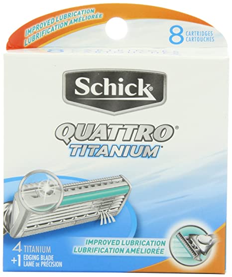 32 Schick Quattro Titanium Razor Blades Refills Cartridges Shaver 8*4