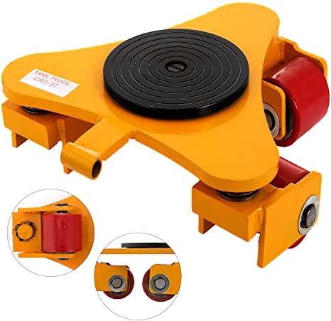 OrangeA Industrial Machinery Mover 6600Lbs Capacity Machinery Mover Skates 3 Swivel Rollers 360 Degree Rotation Machinery Mover Dolly for Transporting (3 T)
