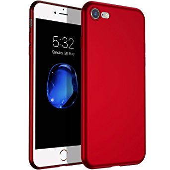 iPhone 7 Case/ iPhone 8 Case, VANMASS Ultra Thin Lightweight Slim Fit Shell Flexible Soft TPU Full Protective Anti-Scratch Matte Back Cover Case for Apple iPhone 7(2016)iPhone 8(2017)(Red)