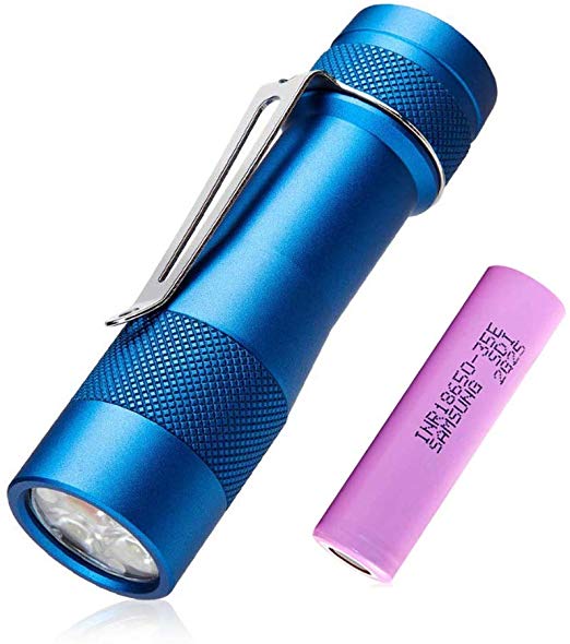 LUMINTOP Rechargeable Tactical LED Flashlight High Power Small Torch 3 SST LED 2800lms, IP68 Water-proof, Tac Light Lantern with 18650 Battery Neutral White, Royalblue FW3A