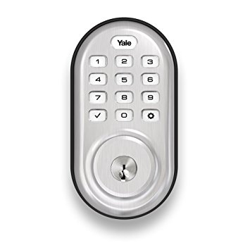 Yale Real Living Keyless Push Button Deadbolt in Satin Nickel (Standalone) (YRD210-NR-619)