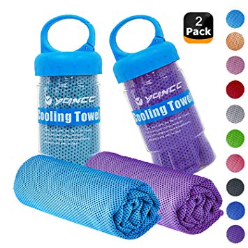 YQXCC Cooling Towels 2 Pack (47"x12") Travel Towel Microfiber Gym Towel for Men or Women Ice Cold Towels for Yoga Gym Travel Camping Golf Football & Outdoor Sports