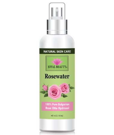 Luxurious 100% Pure Rosewater by Joyal Beauty-Organic Bulgarian Rose Otto Hydrosol. Steam Distilled from Rose Damascena. The Finest Rosewater in the world. Hydrate and Nourish Skin and Hair Naturally.