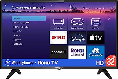 Westinghouse 32" HD Smart Roku TV, 720p High Definition Smart TV with Wi-Fi Connectivity and Mobile App, Flat Screen TV Compatible with Apple Home Kit, Alexa and Google Assistant, 2023 Model