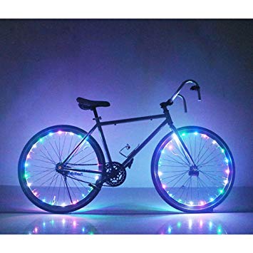 Soondar Uprated USB Powered Rechargeable Water Resistant Cool 20 LED Bicycle Bike Cycling Wheel Light Safety Light Spoke Light Lamp Lightweight Accessory