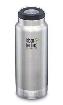 Klean Kanteen TKWide Stainless Steel Double Wall Insulated Water Bottle with Insulated Wide Loop Cap, 32-Ounce, Brushed Stainless