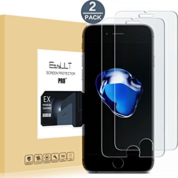 [2 pack] iPhone 8/ iPhone 7 Screen Protector, EasyULT Premium Tempered Glass Screen Protector,with Double Defense Technology with [2.5D Round Edge] [Crystal Clear] [Scratch Resist] [No-Bubble]