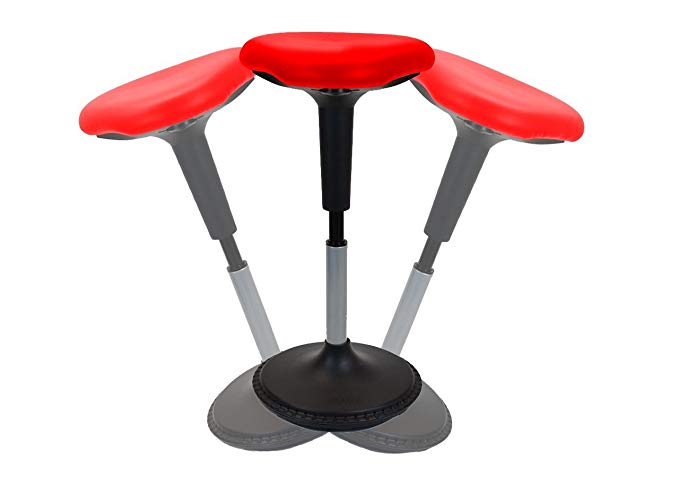 Uncaged Ergonomics NEW Wobble Stool Adjustable Height Active Sitting Balance Perching Chair for Office Standing Desk Best Tall Swivel Ergonomic Stability Sit Stand Up Perch Stool