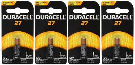 Duracell MN27BPK Watch / Electronic / Keyless Entry Battery, 12 Volt Alkaline X 4 Batteries