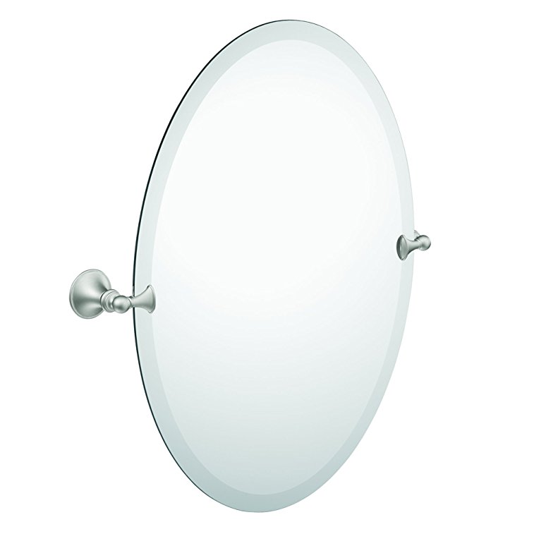 Moen DN2692BN Glenshire Bathroom Oval Tilting Mirror, Brushed Nickel