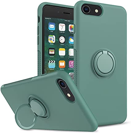 LeYi Compatible for iPhone 8 Case, iPhone 7 Case, iPhone SE Case 2020, iPhone 6s / 6 Case, Liquid Silicone Soft Microfiber Liner Protective Phone Case Cover for iPhone 8, Midnight Green