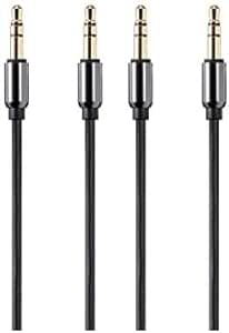 Monoprice Onyx Series Auxiliary 3.5mm TRS Audio Cable, 6ft - (118630) Black (Pack of 2)