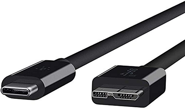 Belkin 's-C Cable3.Ft24 Pin USB Type C to 10 Pin Micro-USB Type B, Black (B2C008-1M-BLK)