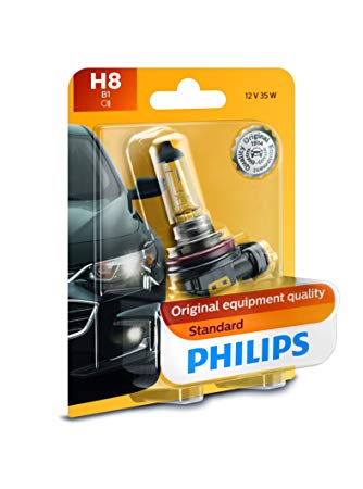 Philips 12360B1 H8 Standard Halogen Replacement Headlight Bulb, 1 Pack