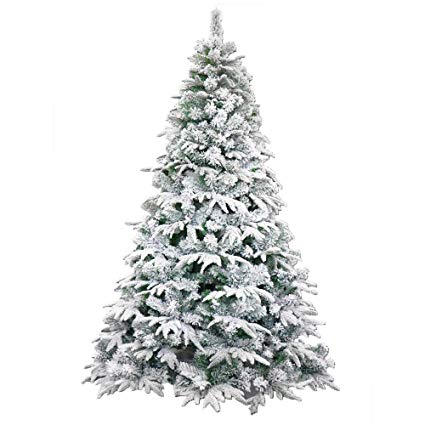 ALEKO CTS83H990 Deluxe Artificial Indoor Christmas Holiday Tree 7 Foot Snow Dusted