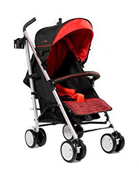 La Baby Sherman Blvd Stroller, Red/Black