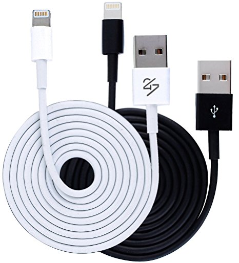 24/7 Cables Lightning Cable DUO 3ft 8 pin USB Sync Cable Charger Cord iPhone 6 / 6 Plus / 5 / 5s / 5c / iPod 7 / iPad Mini / Retina / iPad 4 / iPad Air - 2 PACK (BLACK AND WHITE)