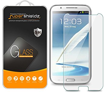 [2-Pack] Supershieldz for Samsung Galaxy Note 2 / N7100 Tempered Glass Screen Protector, Anti-Scratch, Anti-Fingerprint, Bubble Free, Lifetime Replacement Warranty