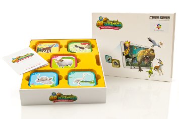 AR Animal Preschool - Interactive Learning System. Early Introduction to Dinosaurs, Land and Sea Animals, Birds and Insects. First Flash Cards Game Set with Animated Images & Audio