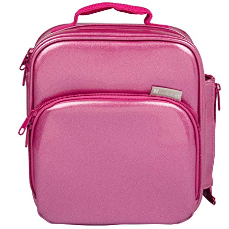 Insulated Durable Lunch Bag - Reusable Meal Tote With Handle and Pockets (Pink Metallic)