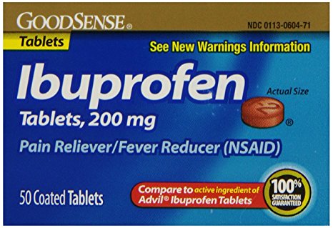 GoodSense Ibuprofen Pain Reliever/Fever Reducer Tablets (NSAID), 200 mg, 50 Count