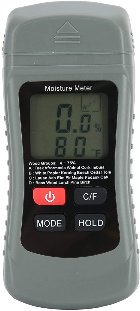 Zerodis Wood Moisture Meter for Non-Destructive Moisture Detection in Drywall, Wood, and Masonry; 2 in 1 Pin Type Wood Temperature & Humidity Detector for Woodworker