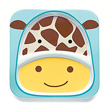 Skip Hop Baby Zoo Little Kid and Toddler Melamine Feeding Divided Plate, Multi Jules Giraffe