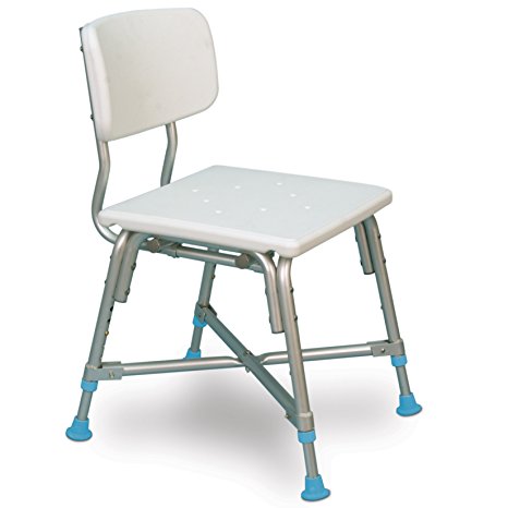 AquaSense Adjustable Bariatric Bath Bench with Non-Slip Seat and Back Rest