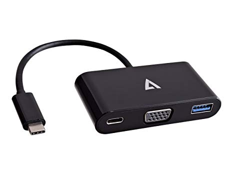 V7 V7UCVGA-HUB-BLK-1N External Video Adapter VGA USB-C, Black