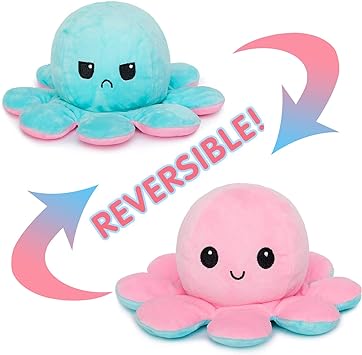 VCOSTORE Reversible Octopus Plush Toy, Double‑Sided Flip Octopus Toys, Stuffed Animals Doll Toys, Soft Lovely Gift Creative Toys for Kids & Friends Baby