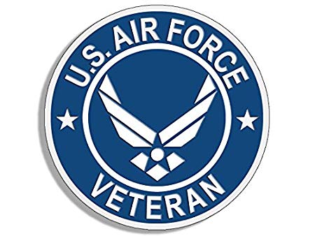 American Vinyl Round U.S. Air Force Veteran Sticker (USAF Bumper Vet)