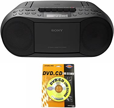 Sony Portable Full Range Stereo Boombox Sound System with MP3 CD Player, AM/FM Radio, 30 Presets, Headphone and AUX Jack - Bonus DB Sonic CD Head Cleaner