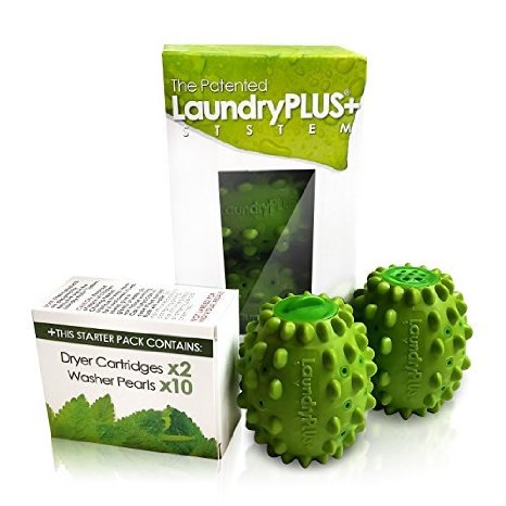 LaundryPLUS System 1 BEST Laundry Product For Your Washer AND Dryer Patented and Proven To Reduce Detergent By 90 Clean and Soften Clothes Naturally wo Bleach Fabric Softeners and Wool Dryer Balls
