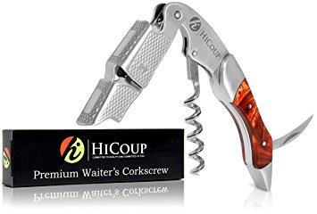 Premium Stainless Steel with Tiger’s Eye Resin Inlay Handle: All-in-one Wine Opener, Foil Cutter & Bottle Opener By HiCoup Kitchenware