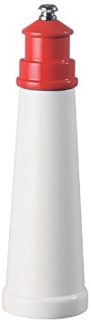 Fletchers' Mill Lighthouse Pepper Mill, White/Red - 9 Inch