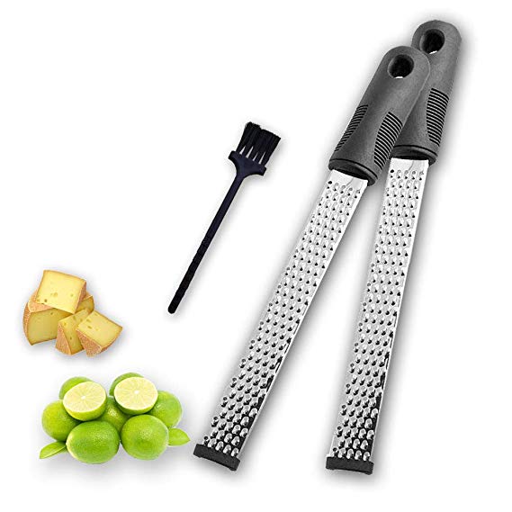 Stainless Steel Grater,Citrus Zester & Cheese Grater Cheese, Lemon, Ginger & Potato Zester Garlic, Vegetables, Fruits With cleaning brush,Dishwasher Safe