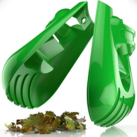 Sleek Garden Series Ergonomic Large Leaf Scoop Hand Rakes –Fast Leaf, Debris and Yard Waste Removal