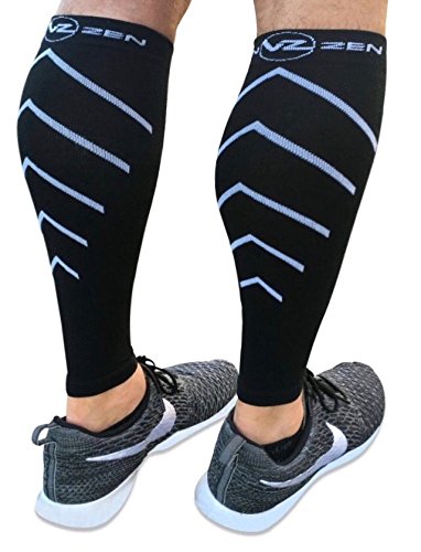 Calf Compression Sleeve Toeless Compression Socks Women & Men Best Footless Leg Support Sleeves for Calves - Improve Circulation for Shin Splint, Calf Pain Recovery, Running, Cycling, Travel, 1 Pair