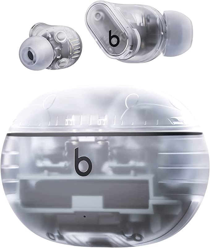 Beats Studio Buds   | True Wireless Noise Cancelling Earbuds, Enhanced Apple & Android Compatibility, Built-in Microphone, Sweat Resistant Bluetooth Headphones, Spatial Audio - Transparent