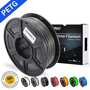 SUNLU PETG 3D filament 1.75mm 1KG(2.2lb), PETG 3D Printer Filament, Dimensional Accuracy  /- 0.02 mm, 1 kg Spool, 1.75 mm, Grey PETG