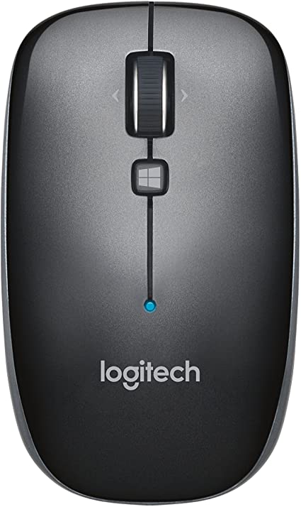 Logitech M557 Bluetooth Mouse – Wireless Mouse with 1 Year Battery Life, Side-to-Side Scrolling, and Right or Left Hand Use with Apple Mac or Microsoft Windows Computers and Laptops, Gray